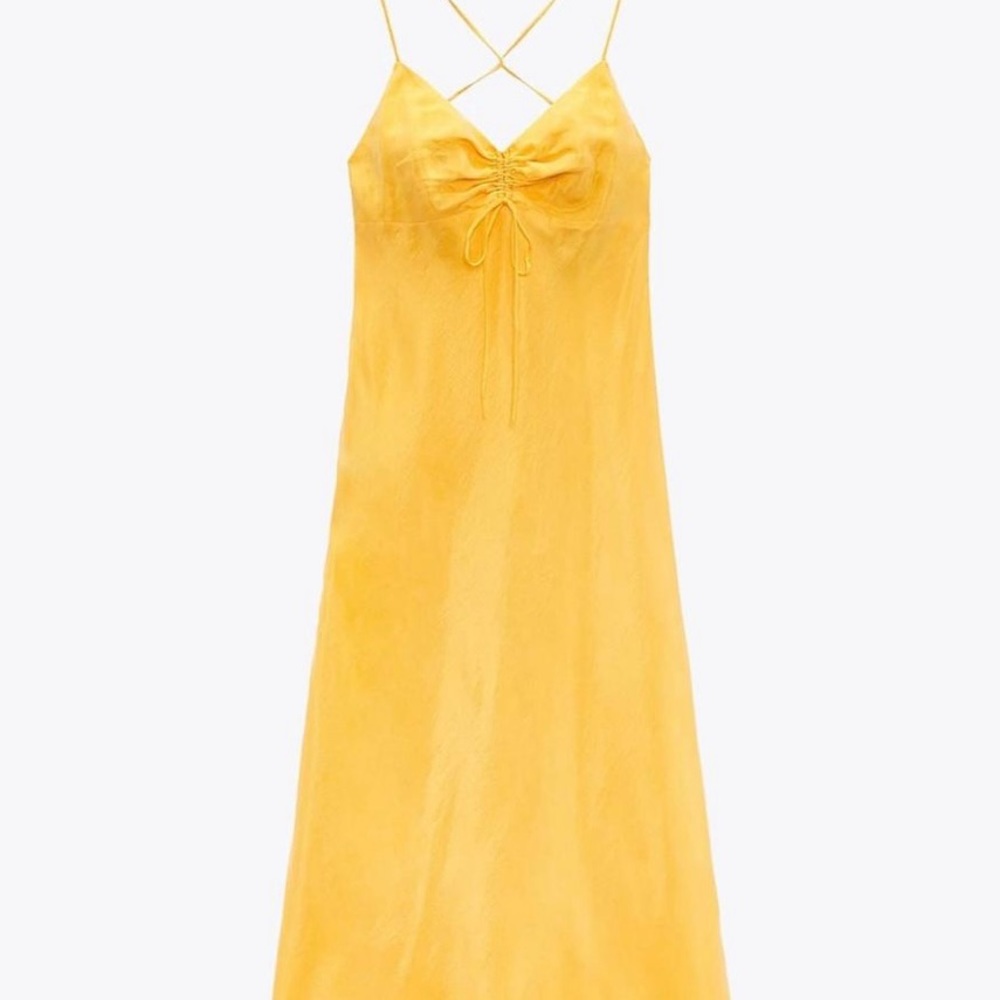 ZARA orange midi dress